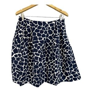 Lilly Pulitzer Skirt Sz 2 Blue White Giraffe Print A-Line Pockets Preppy
